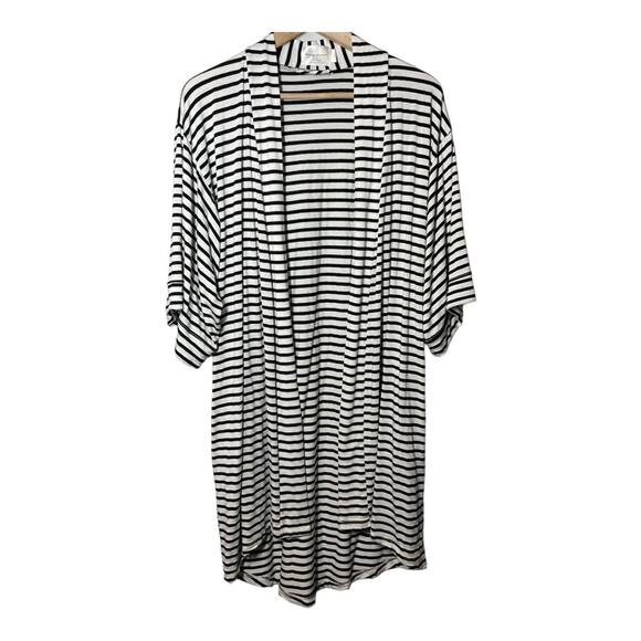 Maison Du Soir Revolve Striped Short Sleeve Duster Robe Swim Cover Small - Picture 2 of 6